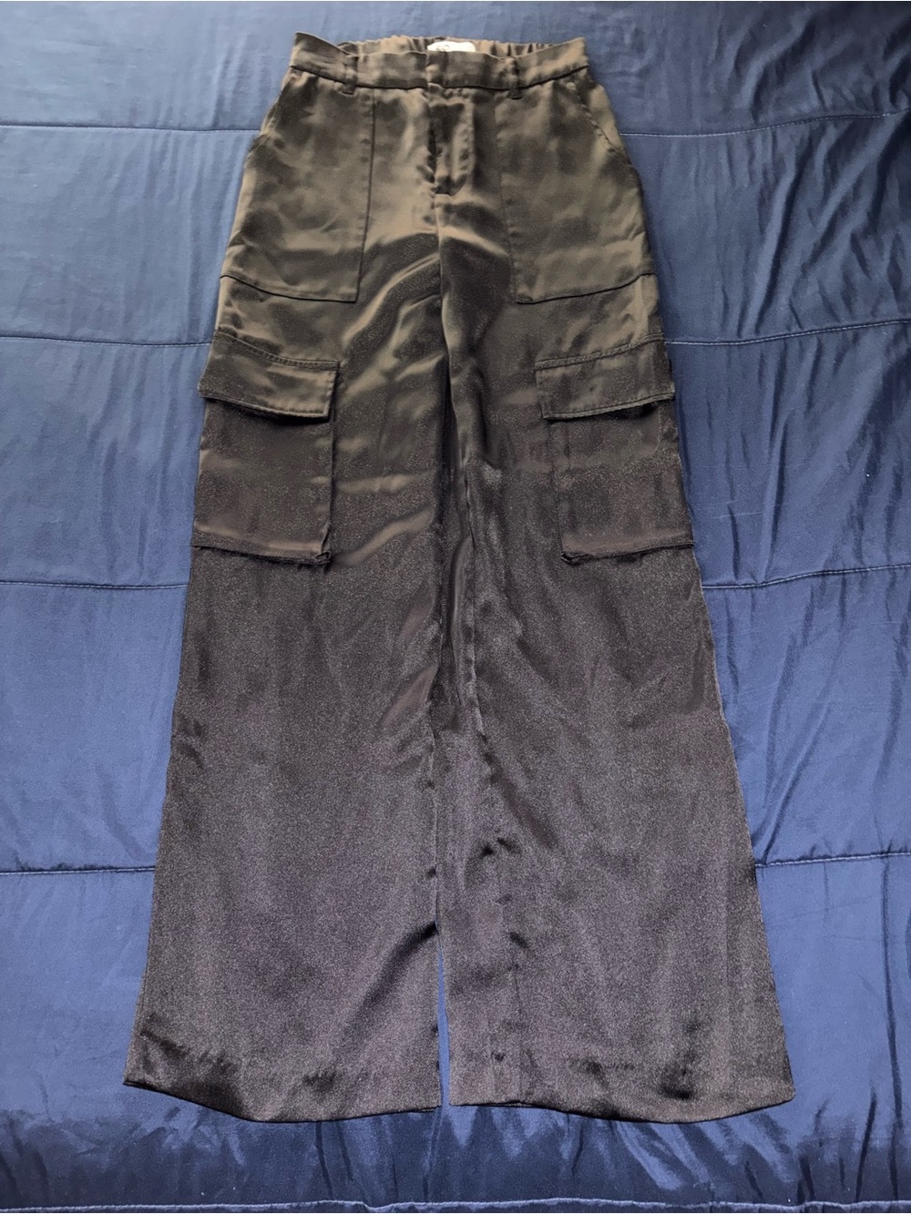 SO Black Satin-Effect Dress Pants